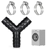 2-Wege Y-Verteilerstück, Waschmaschine Trockner Verbindung, Y Verteiler Zulaufschlauch Wasseranschluss Verteiler Abfluss Waschmaschine Doppelanschluss Schlauchverteiler für Trockner Geschirrspüler