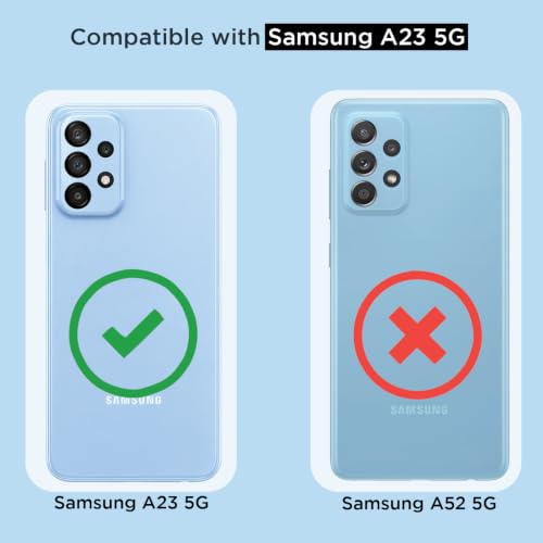 Image of Outlouders Back Cover for Samsung Galaxy A23 4G / A23 5G Clear Transparent PC + TPU Bumper Case with Raised Edges for Shockproof Protection (Transparent)