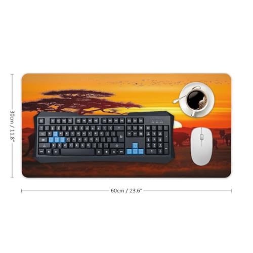 African Animal Sunset Desk Pad con base antideslizante 60x30 cm miniatura 2
