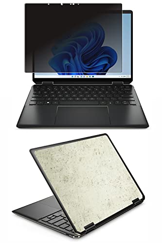 2点セット【画面+天板】ClearView HP Spectre x360 14-ef 14-ef0000 / 14-ef2000 2022/23年モデル対応 覗き見防止 (上下左右4方向) +スキンシール 保護 フィルム 傷防止 日本製 [ホワイト コル