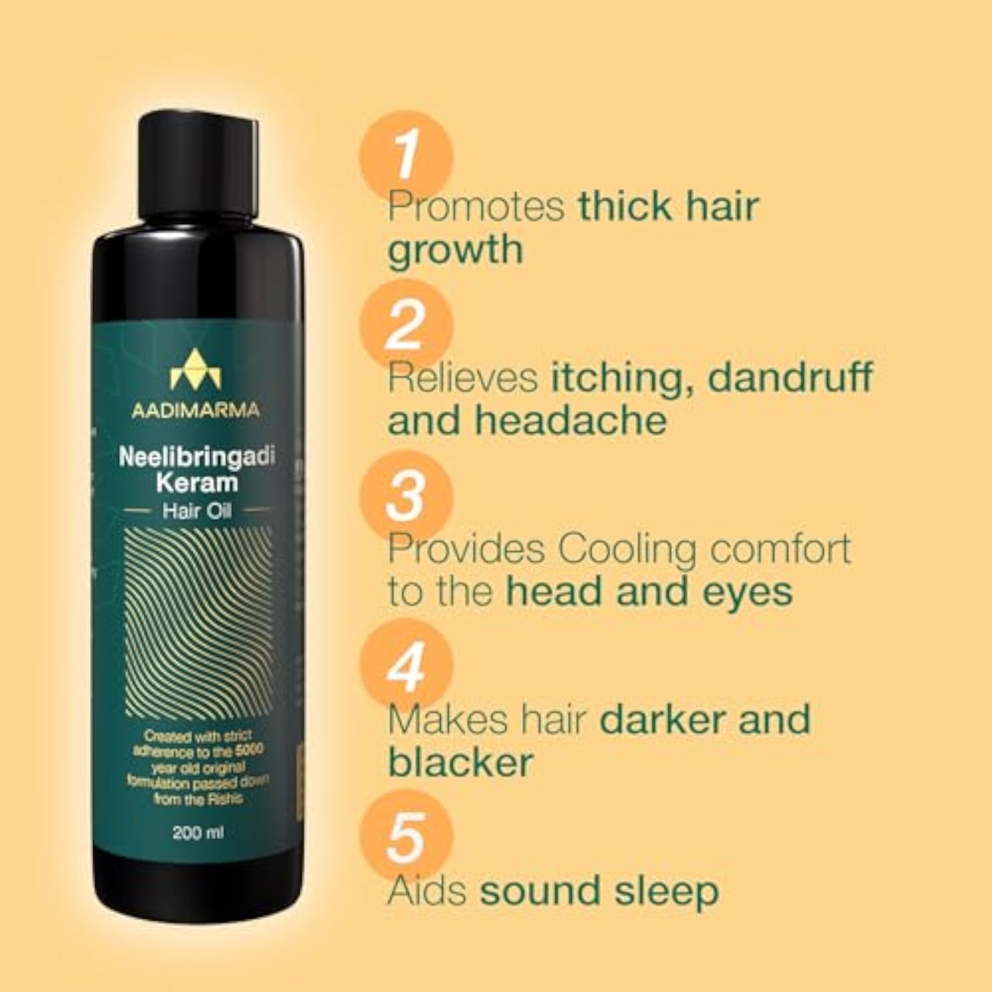 Aadimarma Neelibringadi Keram, Promotes Thick Hair Growth & Cooling Comfort