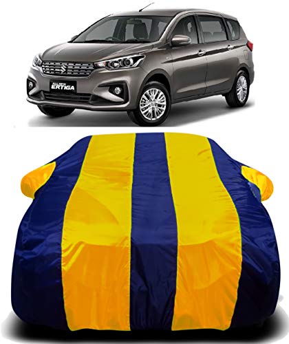 Image of Waterproof Car Cover with Ultra Surface Body Protection (Yellow Stripes) (Maruti Suzuki Ertiga New 2019)