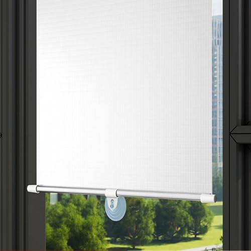 XINGWANGG Estor Enrollable con Ventosas,Persiana Enrollable Telescópica,Sin Taladrar Cortinas Opacas Portatiles,para Ventana Oficina Hogar,Ancho x Alto (40cm x 125cm)