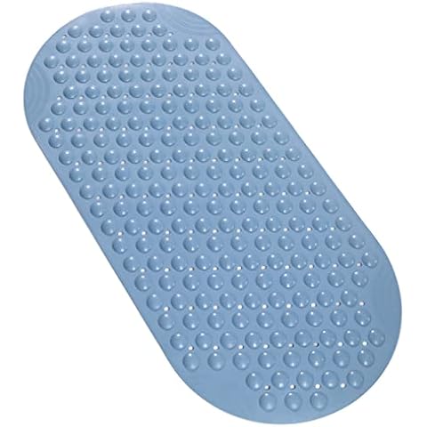 Mantto Bathtub Mat Non Slip TPE Bath Mat for Tub Bathroom Bath Tub Shower Mat for Kids Shower Floor Mat, Suction Cups Machine Washable Smooth/Non-Textured Tubs Only 35 x16 (Blue) Cover