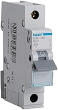 Hager MTN140 Miniature Circuit Breaker, 1 Pole, 1 Module, Type B, 6 kA Breaking Capacity, 40 A Current