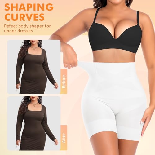 Image of Werena Shapewear for Women Tummy Control Shaping Shorts High Waist Body Shaper Panties Underwear Slip Shorts Under Dresses