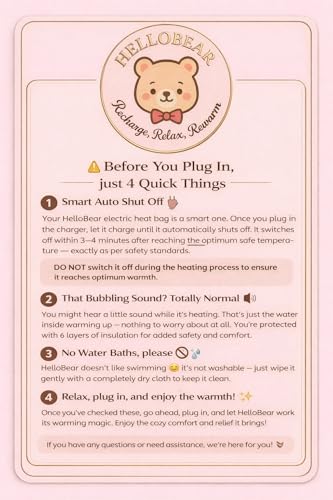 Image of Hellobear Electric Heating pad Bag for Pain Relief | period cramp Relief, Massage, Winter Warmer | Rechargeable Hot Water Bag, Gel technology| Thoughtful gift for your Girlfriend, Wife, sister | Soft and cute teddy Plush Cover| Premium look (Animation (Children))