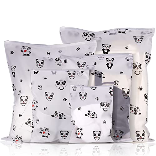 20 Piezas Bolsas de Almacenamiento de Viaje, Lindo Panda Patrón Escarchado Organizadores de Embalaje de Viaje, Bolsa de almacenamiento diario, Impermeable Sello Cremallera Bolsa para Ropa (5 Tamaño)
