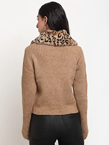 Image of Global Republic Knit Regular Fit Collar Neck Full Sleeves Cardigan for Women