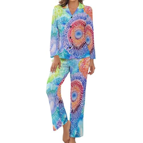 Pyjama imprimé tie-dye corail océan pour rester élégante et à l'aise pendant la mi-saison