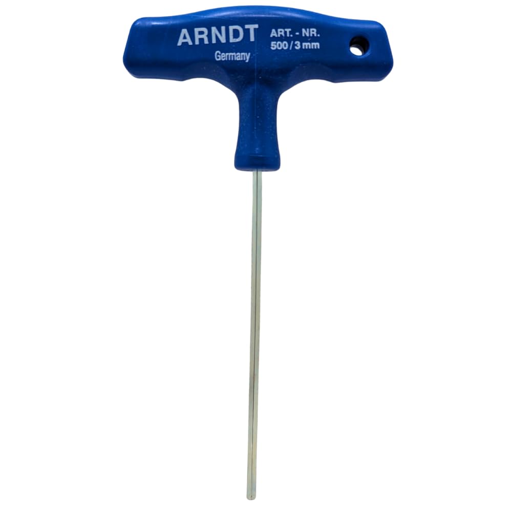 ARNDT Germany 3mm T-Handle Allen Key Hex Key | Chrome Vanadium Steel | Metric Hexagonal Key Tool T-Handle Hex Wrench | Shank Length: 100mm
