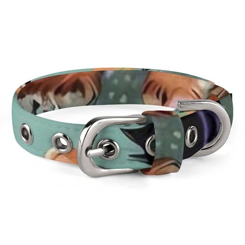 Hundehalsband, Yorkie- Blumenmuster, verstellbar, für kleine, mittelgroße Katzen und Hunde