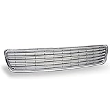 Grille Compatible With 1996-2001 Audi A4, Badge Less Style ABS Chrome Front Bumper Hood Grill by IKON MOTORSPORTS, 1997 1998 1999 2000