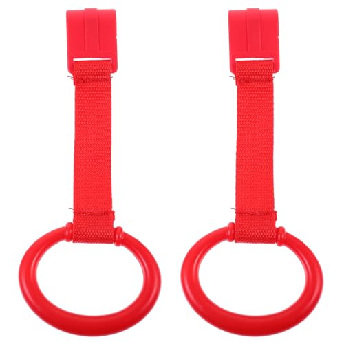 KOMBIUDA Walking Assistant 2pcs Baby Bed Hand Rings Crib Hanging Pull Rings for Infants Nursery Safety Stand Rings