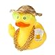 Lyreh Auto Gummiente, Lustiges Mittelfinger Ente Armaturenbrett Ornament mit Strohhut Goldener Halskette Sonnenbrille Bierglas für Auto-Armaturenbrett-Dekor Zuhause Büro Dekor