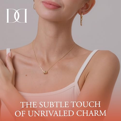 MINDDHA 18K/14K White/Yellow Gold Plated Cubic Zirconia Rondelle Pendant Necklace | 8mm Diameter Two-Toned Dainty CZ Gold Pendant Necklaces for Women | Adjustable 15"-18" Sliding Chain + 3" Extender4