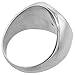 Surgical Stainless Steel Large Oval Signet Ring Solid Back Flawless Finish 3/4 inch Sizes 8 to 13