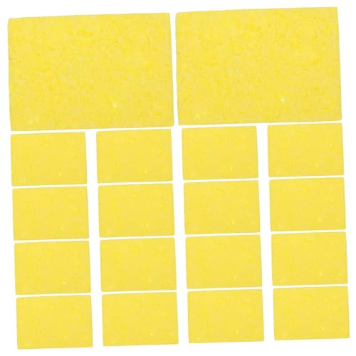 CIYODO 100pcs Cleaning Sponge Replacement Cleaning Pads Solder Sponge Special Sponge Soldering Tip Cleaner Sponge for Soldering Welding Clean Pads Soldering Sponge High Temp Sponge Yellow