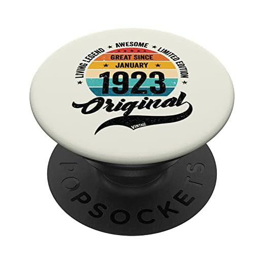 Retro 100 Años Enero 1923 Cumpleaños Vintage Bday Classic PopSockets PopGrip Intercambiable