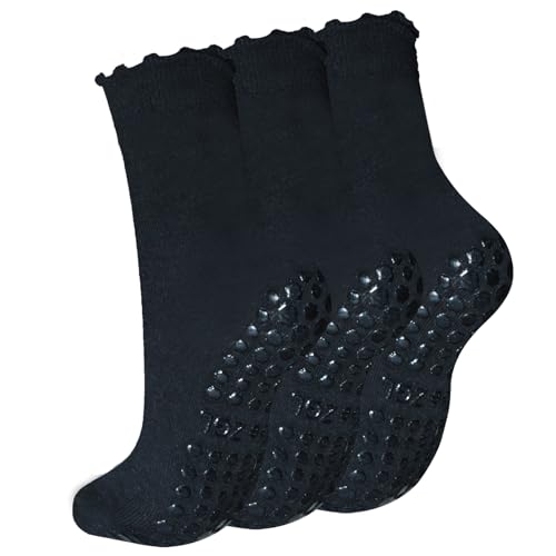 Ao Yee ZGL Slouch Yoga Socks,Pilates Women Socks with Non Slip Grippers for Barefoot Ballet Fitness Rehab Hospitals 3 Pairs