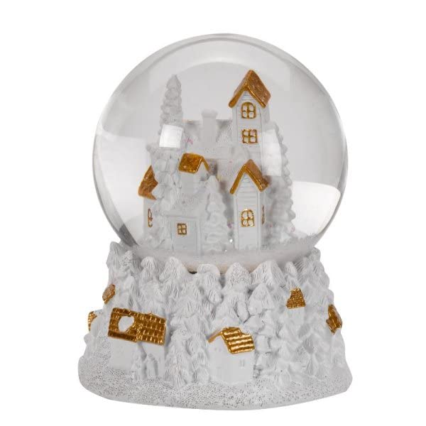 Boule à neige musicale de Noël avec village en rotation automatique de 18 cm de haut Joue un medley de 8 chansons Éclairage LED coloré pulsant