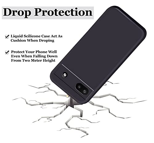 Image of A rtistque Liquid TPU Silicone Matte Shockproof Flexible with Camera Protection Soft Back Cover Case for Google Pixel 6A - Black