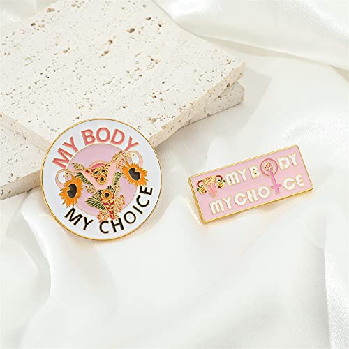Image of Feminist Uterus Brooch Pin MYY BODY MY CHOICE Women'S Power Enamel Lapel Pins Cute Hat Pins Funny Brooch For Women Jewelry 02