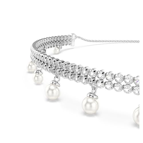 Image of Swarovski Ariana Grande Collection, Clear Crystal & Pearls, Rhodium Finish, Necklaces, Earrings and Bracelets