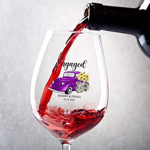 Rimego Copas de vino para mujer, juego de 2 copas de vino tinto o blanco para bodas o cumpleaños, 11 onzas