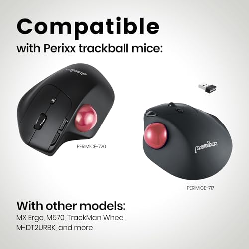 Image of Perixx PERIPRO-303 1.34 Inches Trackball - Replacement Ball for M570, PERIMICE-517 /520 /717 /720, and Other Compatible Trackball Mouse (Pink)