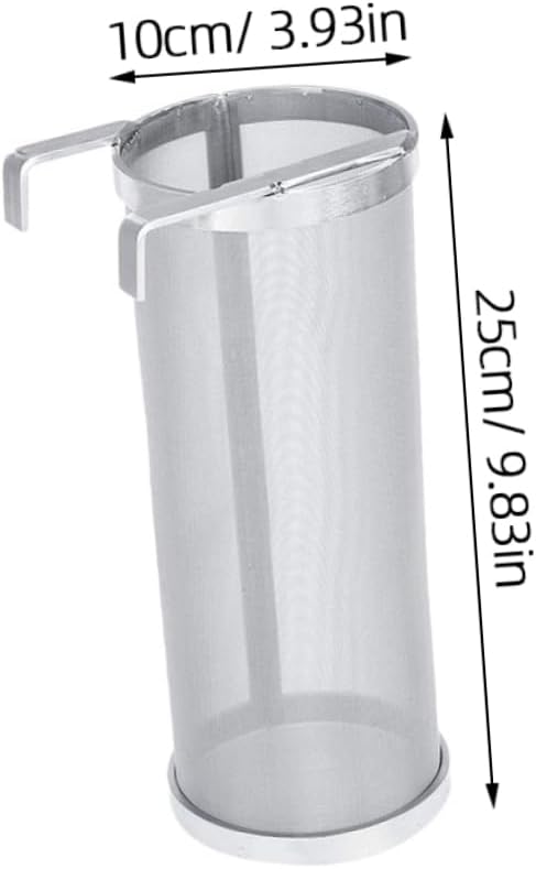 GLEAVI 1Pc Stainless Steel Filter Barrel with Hook Premium Wine Filter Cask for Home Brewing and Design for Easy Hops Straining