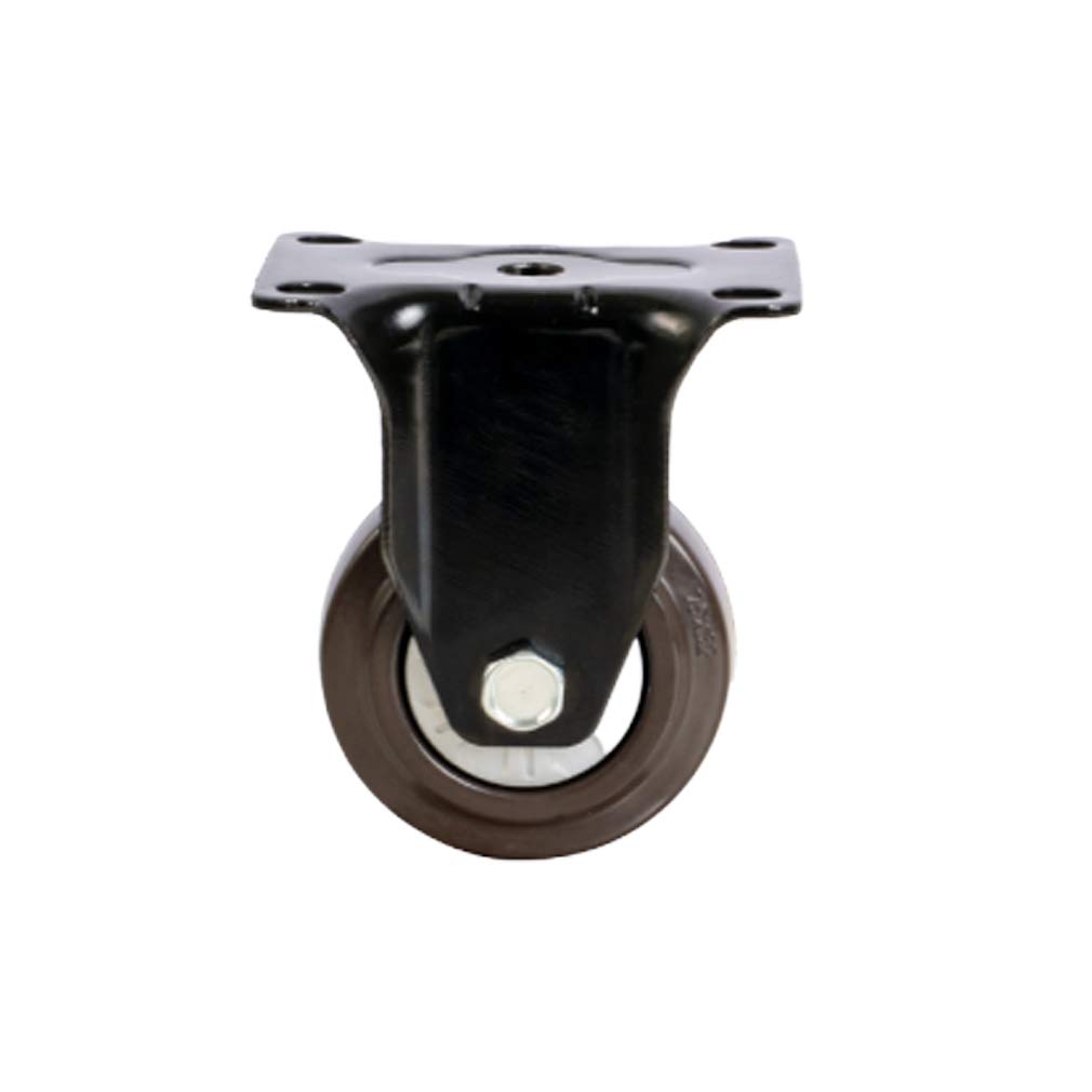 Swivel Casters Wheel,Trolley Wheels,Swivel Rubber Plate Caster Wheels,Heavy Duty Furniture Castor,with Mounting Plate,Dual Locking,Silent,1pcs,Replacement for Workbench Industrial Machine Tr (Color :