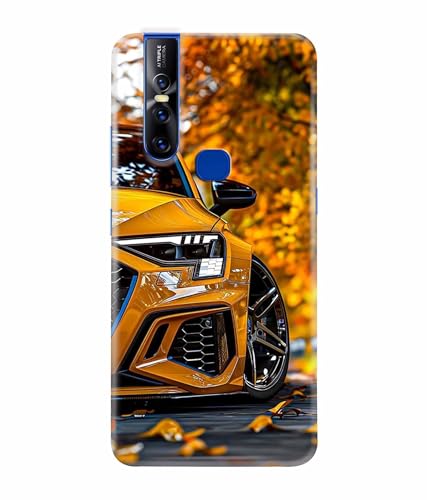 Image of Racing Car Rider Printed Hard Back Case Cover & Compatible for Vivo V15 (Multicolor) - D1815