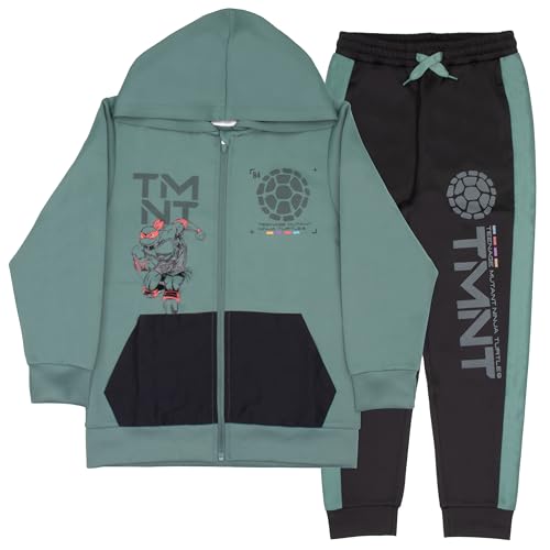 Image of Nickelodeon Teenage Mutant Ninja Turtles Boys Zip-Up Hoodie and Joggers 2-Pack, TMNT Boys Hoodie and Sweatpants Bundle Set
