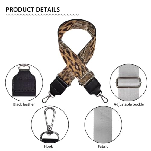 Image of Coldinair Leopard Print Purse Strap Replacement Crossbody Handbag Straps Wide Wide Strap for Crossbody Bag