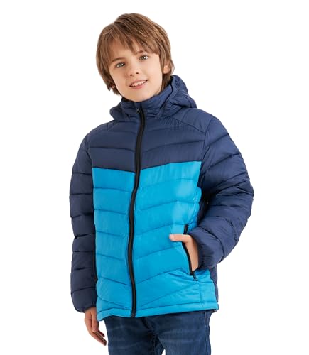 Image of Boys Girls Toddlers Lightweight Hooded Puffer Jacket Kids Winter Coat Warm Comfy Outerwear