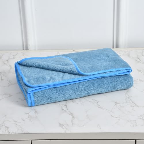 Image of Cotton Bolls Microfiber Large Bath Towel Quick Dry Super Soft Higly Absorbent Lint Free Towel for Bath for Men and Women, Travel, Gym, Beach, Pool, Yoga 70x140 CM Aqua