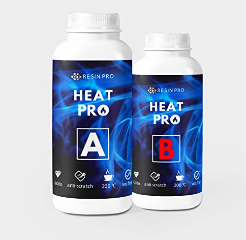Resin Pro ® HEAT PRO Kratzfestes, glänzendes, flexibles Beschichtungsharz für Harzkreationen, kratzfest und hitzebeständig - 450g Cover