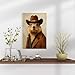 Vintage Cowboy Prairie Dog Canvas Print Western Animal Portrait Rustic Country Wall Art for Farmhouse Bedroom Office, 12x18inch(30x45cm) Unframe-Style-1