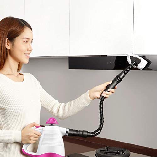 LTLWSH Vaporeta de Limpieza de Mano Portátil Multiusos Vaporizador Limpiador a Vapor con 9 Accesorios para Quitar Manchas en Tapicería de Coche, Hogar, Cocinas, Alfombras, Cristales, Sofá,Blanco - imagen 6