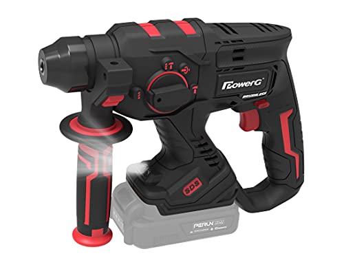 PowerG Bohrhammer PT190601, ohne Akku, Spannung 20V, mit bürstenlosem Motor, Leerlaufdrehzahl 0-10000 U/min, Soft-Grip… – Bild 3