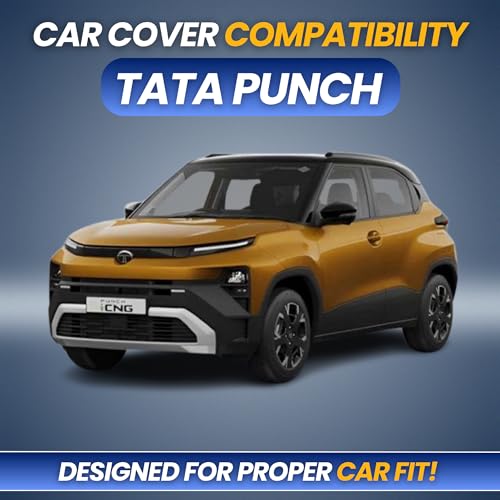 Image of Car Cover for Tata Punch 2026 Facelift | 100% Waterproof Heavy-Duty 3-Layer Car Body Cover | All-Weather Rain, UV, Sun & Dust Protection | Custom Fit | Mirror & Antenna Pockets | Navy Blue