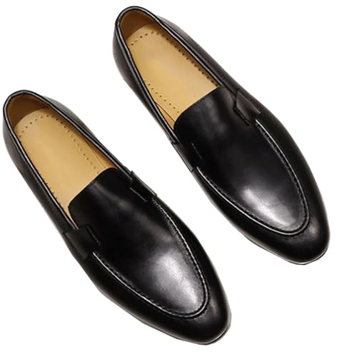 Santimon Men's Loafers Slip On Dress Casual Prom Shoes Mens Fashion Wedding Tuexdo Formal Business Suit Genuine Leather Penny Loafer Comfortable Walking Shoes3