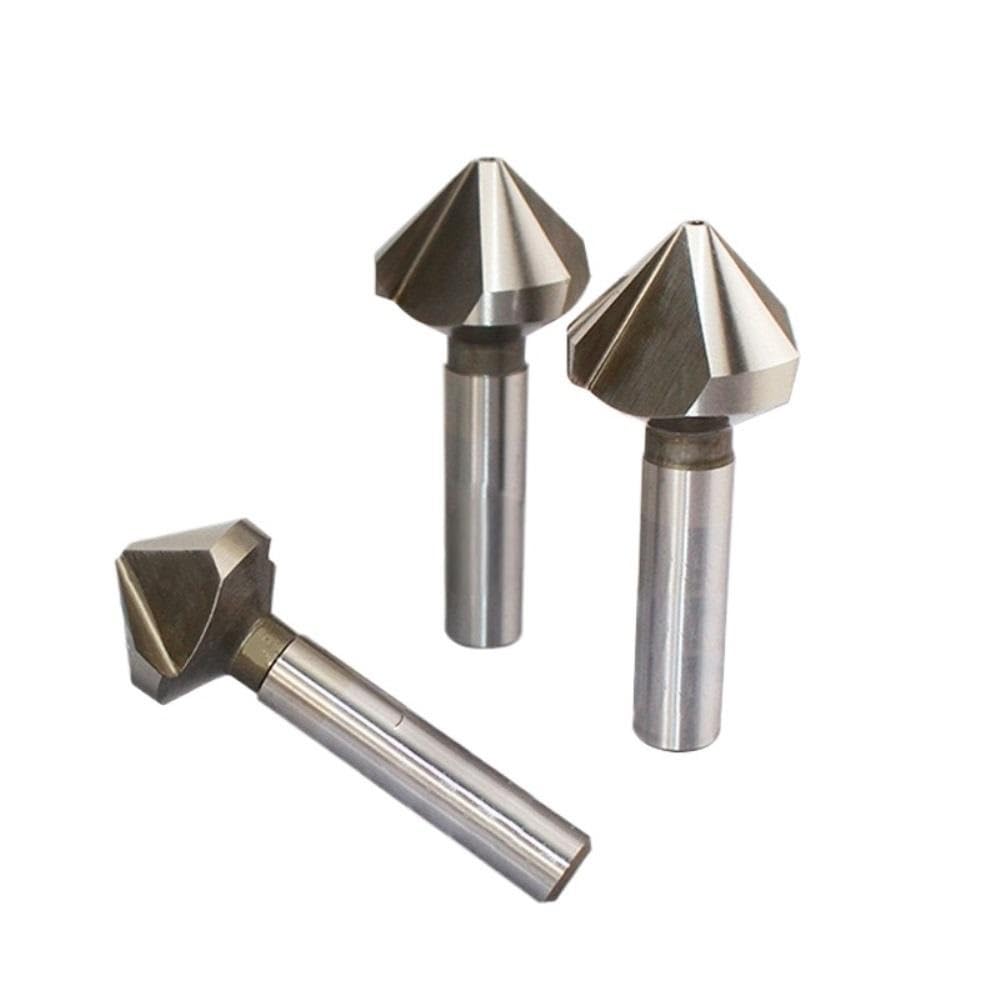 Broca avellanadora Escariador de fresado superi0r HSS 3 dientes, antienvejecimiento, broca fresa extremo biselado 90 grados for CNC, 1 pieza(50mm)