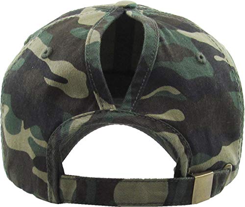 Image of Classic Plain Ponytail Messy High Bun Headwear Adjustable Cotton Trucker Mesh Glitter Hat Baseball Cap