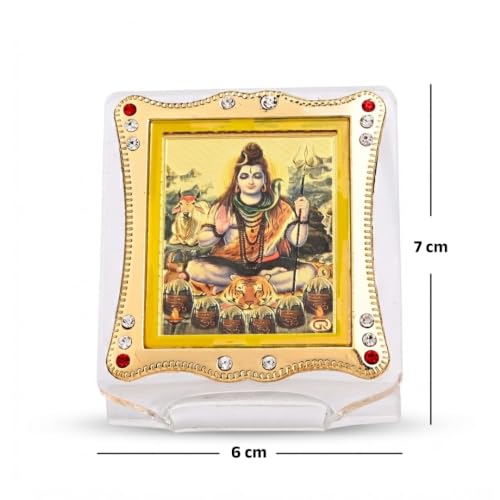 Image of Lord Shiv Shankar Car Dashboard | Showpiece Decor Religious Frame for Pooja, Prayer and Gift