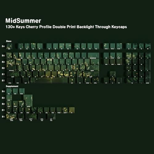 Keycaps PBT de doble inyección Midsummer, juego de 133 teclas perfil Cherry impresas de lado 2
