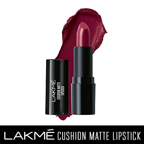 Image of LAKME Cushion Matte Lipstick, Burgundy Bloom, 4.5 g & Cushion Matte Lipstick, Plum Obsession, 4.5 g