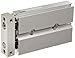 SMC CXSJM10-20 Aluminum Air Cylinder with Guide Rod Plate, Slide Bearing, Compact, Switch Ready, Rubber Cushion, 10 mm Bore OD, 20 mm Stroke, 6 mm Rod OD, M5 x 0.8