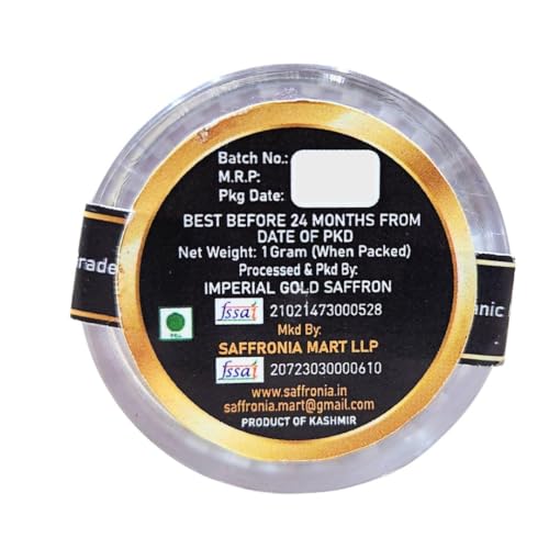 Image of Saffronia Mart Kashmiri Mongra Saffron | Pure & Natural A++ Grade Kesar | Ideal for Biryani, Sweets, Tea & Beauty | Airtight Pack | Rich Aroma & Deep Color | FSSAI Certified | 1gm - pack of 2